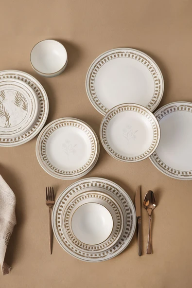 Keramika Brown Leaf Yemek Takımı 24 Parça 6 Kişilik 22427-28 - 5