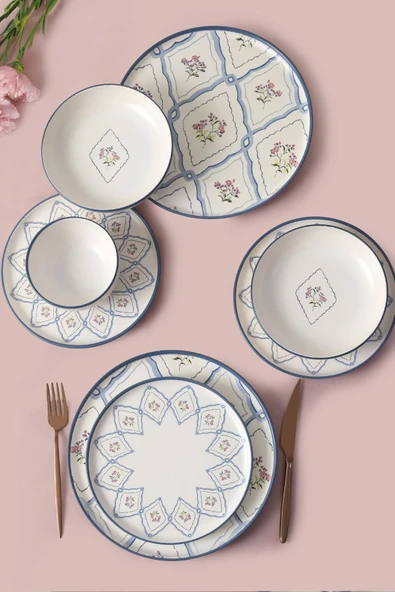 Keramika Floral Waves Yemek Takımı 24 Parça 6 Kişilik 22668-71 - 5