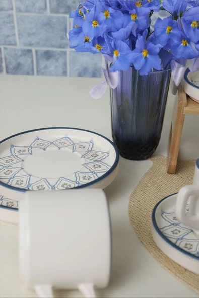 Keramika Floral Waves Stackable Çay Takımı 12 Parça 6 Kişilik 22669-71 - 4