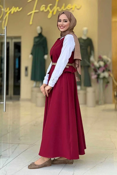 Etek ve Yelek İkili Takım 6035 Bordo - 3