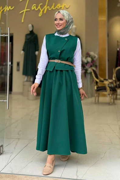 Etek ve Yelek İkili Takım 6035 Zümrüt ürün görseli