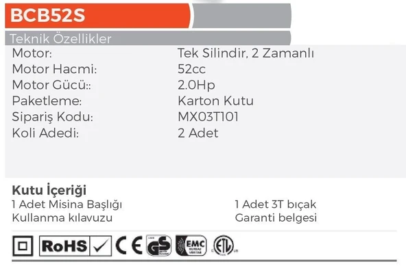 MAX EXTRA BCB52S - EURO V(5) Motor Benzinli OT Biçme Yan Tırpanı - 2