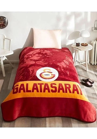Taç Galatasaray Lisanslı Tek Kişilik Battaniye Gs Aslan