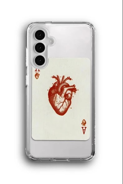 Samsung Galaxy A14 Uyumlu Baskılı Şeffaf Kılıf Kapak "Heart Kart"