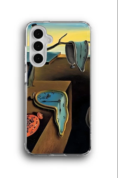 Samsung Galaxy A14 Uyumlu Baskılı Şeffaf Kılıf Kapak "Salvador Dali Eriyen Saatler"