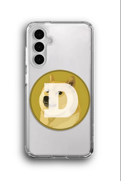 Samsung Galaxy A14 Uyumlu Baskılı Şeffaf Kılıf Kapak "Dogecoin"