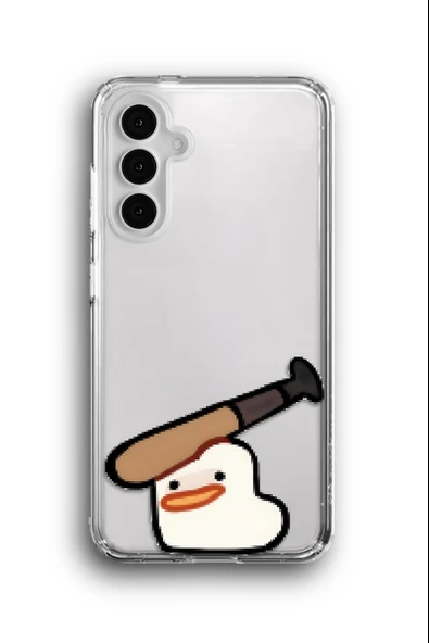 Samsung Galaxy A15 Uyumlu Baskılı Şeffaf Kılıf Kapak "Boink Sopa Ördek Meme"