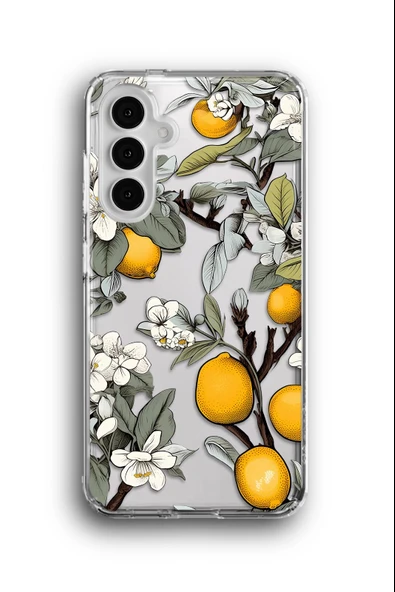 Samsung Galaxy A14 Uyumlu Baskılı Şeffaf Kılıf Kapak "Limon Ağacı"