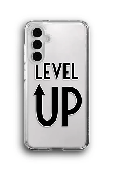 Samsung Galaxy A15 Uyumlu Baskılı Şeffaf Kılıf Kapak "Level Up"