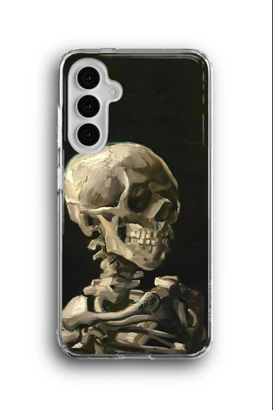 Samsung Galaxy A16 Uyumlu Baskılı Şeffaf Kılıf Kapak "İskelet Tablo Yağlıboya"