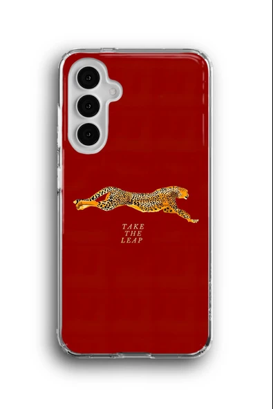 Samsung Galaxy A16 Uyumlu Baskılı Şeffaf Kılıf Kapak "Çita Atletik Kırmızı"