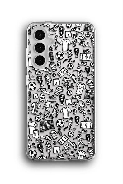Samsung Galaxy A24 Uyumlu Baskılı Şeffaf Kılıf Kapak "Futbol Kolaj"