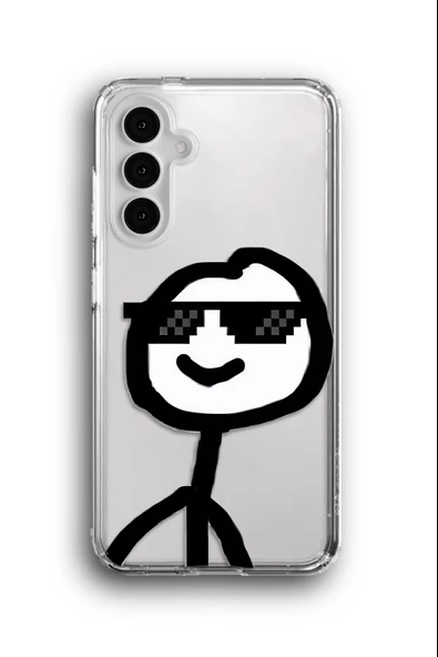 Samsung Galaxy A24 Uyumlu Baskılı Şeffaf Kılıf Kapak "Chill Adam Sunglasses"