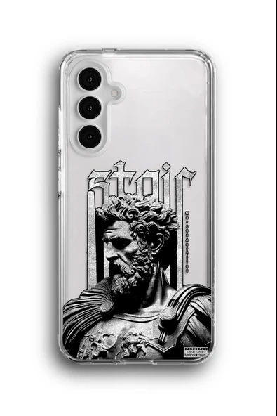 Samsung Galaxy A24 Uyumlu Baskılı Şeffaf Kılıf Kapak "Stoik Erkek Marcus Aurelius Sağlam"