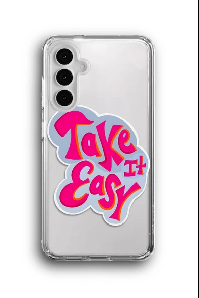 Samsung Galaxy A24 Uyumlu Baskılı Şeffaf Kılıf Kapak "Take İt Easy"