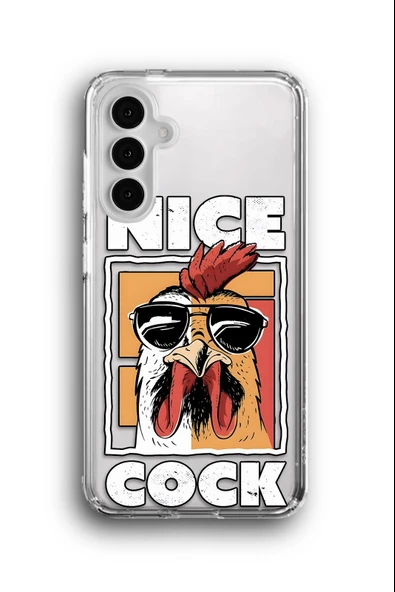 Samsung Galaxy A25 Uyumlu Baskılı Şeffaf Kılıf Kapak "Nice Cock Horoz"