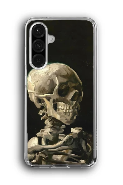 Samsung Galaxy A26 Uyumlu Baskılı Şeffaf Kılıf Kapak "İskelet Tablo Yağlıboya"