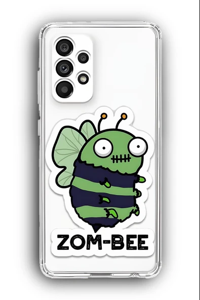 Samsung Galaxy A32 Uyumlu Baskılı Şeffaf Kılıf Kapak "Zombi Arı"