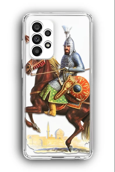 Samsung Galaxy A33 Uyumlu Baskılı Şeffaf Kılıf Kapak "Süvari Türk Yiğit Asker"