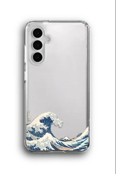 Samsung Galaxy A34 Uyumlu Baskılı Şeffaf Kılıf Kapak "Kanagawa Oki Nami Ura Japon"