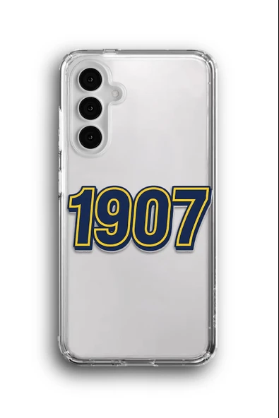 Samsung Galaxy A34 Uyumlu Baskılı Şeffaf Kılıf Kapak "Sarı Lacivert 1907 Tasarım"