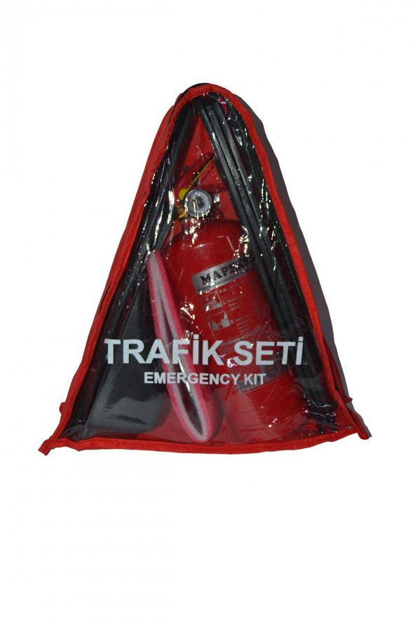 Üçgen Trafik ve İlkyardım Seti Mapeks Yangın Tüpü Takoz Reflektör Boyunluk Ekonomik Set - 2