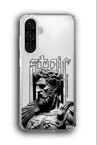 Samsung Galaxy A36 Uyumlu Baskılı Şeffaf Kılıf Kapak "Stoik Erkek Marcus Aurelius Sağlam"