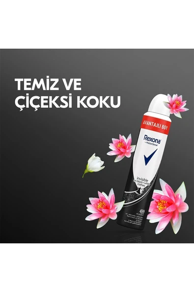 Rexona Invisible Black & White 72 Saat Kadın Sprey Dodrant 3 x 200 ML - 4