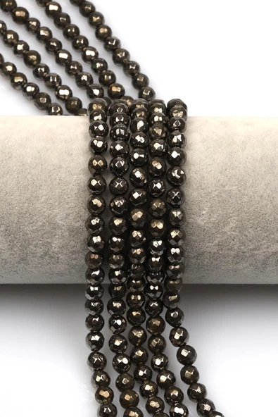 Pirit Doğal Taş Dizi 6 mm Fasetli Küre Kesim ürün görseli