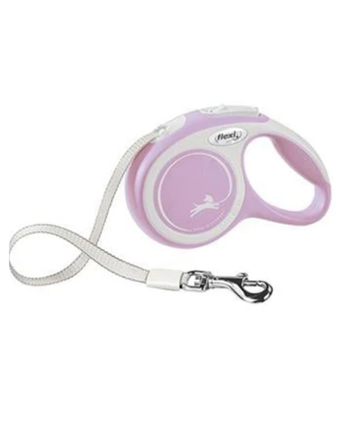 New Comfort Şerit Otomatik Köpek Gezdirme Tasması Medium 5 Mt Max 25kg Pembe - 5