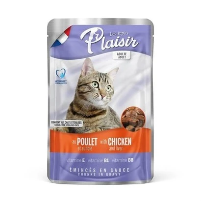 Plaisir Pouch Tavuklu Ciğerli Yetişkin Kedi Konservesi 100 gr