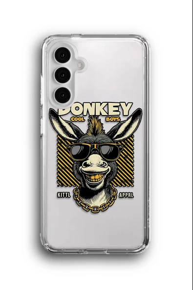Samsung Galaxy A55 Uyumlu Baskılı Şeffaf Kılıf Kapak "Eşek Donkey"