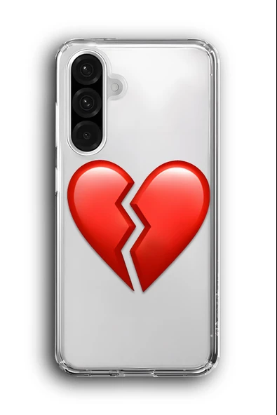 Samsung Galaxy A56 Uyumlu Baskılı Şeffaf Kılıf Kapak "Kırık Kalp Emoji"