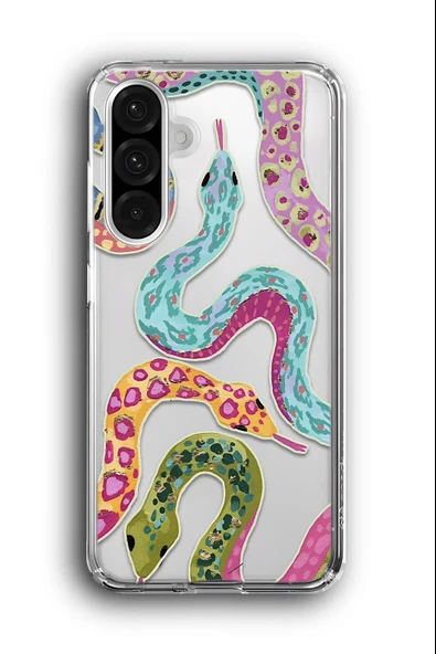 Samsung Galaxy A56 Uyumlu Baskılı Şeffaf Kılıf Kapak "Tıss Yılan"