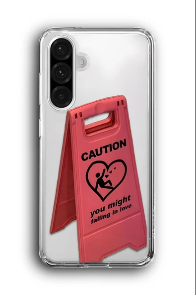 Samsung Galaxy A56 Uyumlu Baskılı Şeffaf Kılıf Kapak "Aşka Düşme!"