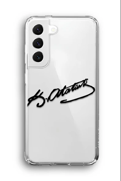 Samsung Galaxy S21 FE Uyumlu Baskılı Şeffaf Kılıf Kapak "Atatürk Bold İmzası"