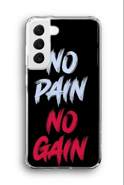 Samsung Galaxy S21 Plus Uyumlu Baskılı Şeffaf Kılıf Kapak "No Pain No Gain"