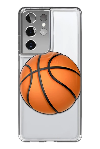 Samsung Galaxy S21 Ultra Uyumlu Baskılı Şeffaf Kılıf Kapak "Basketbol Pota"