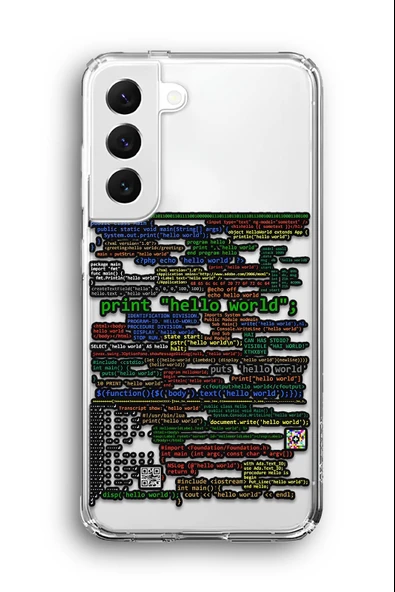 Samsung Galaxy S21 Uyumlu Baskılı Şeffaf Kılıf Kapak "Kodlama Programming Cs"