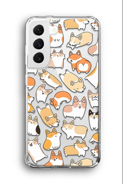 Samsung Galaxy S22 Plus Uyumlu Baskılı Şeffaf Kılıf Kapak "Hav Hav Annecim"