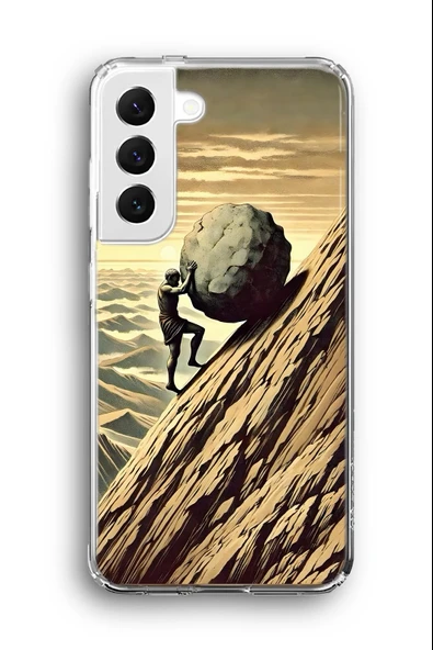 Samsung Galaxy S22 Uyumlu Baskılı Şeffaf Kılıf Kapak "Push İt Harder"