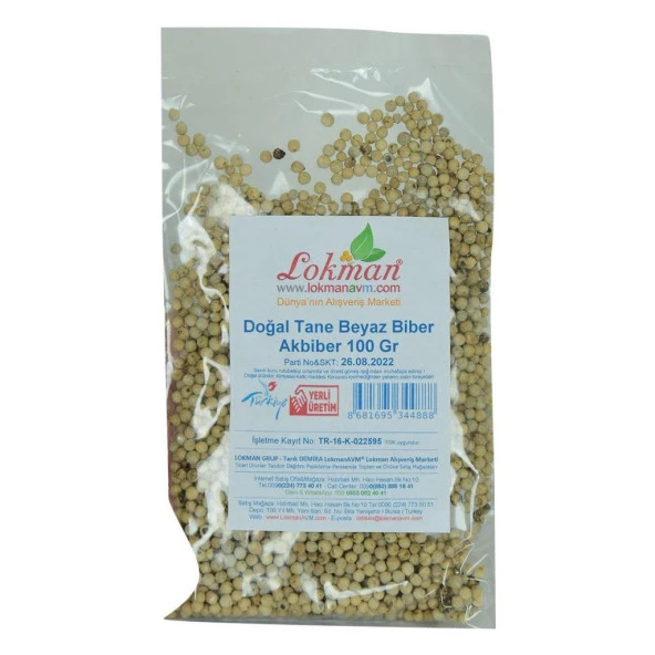 Doğal Tane Akbiber Beyaz Biber Beyaz Karabiber Ak Biber 100GR - 2