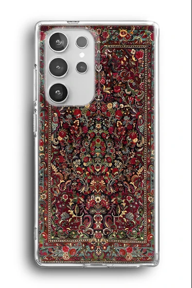 Samsung Galaxy S23 Ultra Uyumlu Baskılı Şeffaf Kılıf Kapak "Otantik Anadolu Halısı"