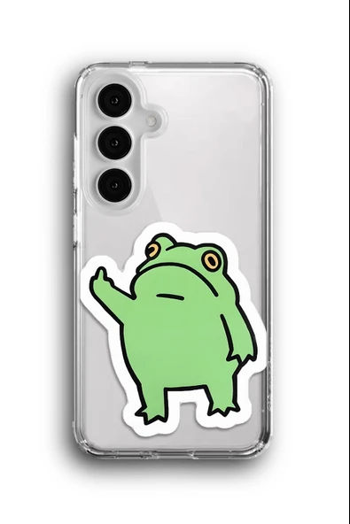 Samsung Galaxy S23 Uyumlu Baskılı Şeffaf Kılıf Kapak "Nah Çeken Frog"