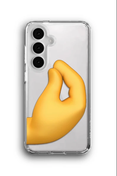 Samsung Galaxy S24 FE Uyumlu Baskılı Şeffaf Kılıf Kapak "Harika El Emoji"