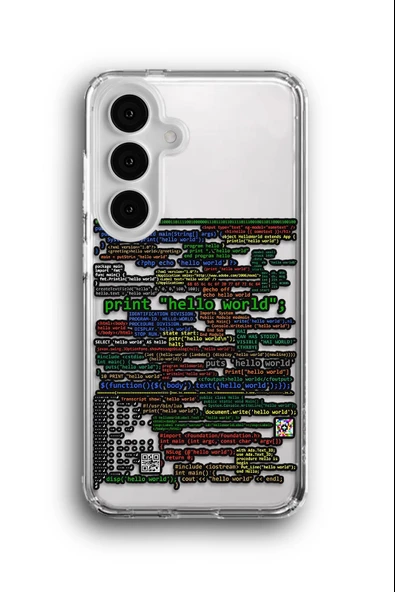 Samsung Galaxy S24 Plus Uyumlu Baskılı Şeffaf Kılıf Kapak "Kodlama Programming Cs"