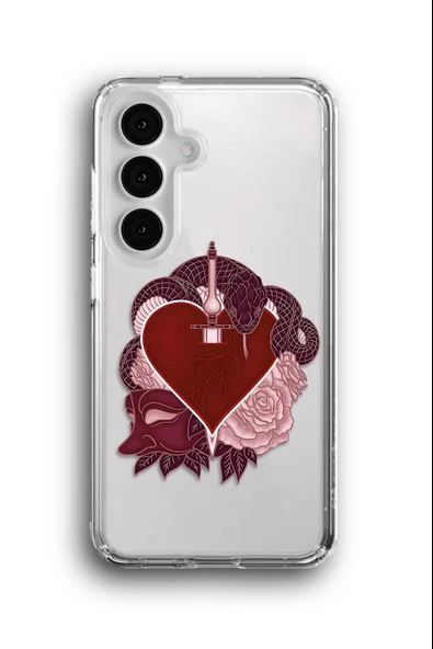 Samsung Galaxy S24 Plus Uyumlu Baskılı Şeffaf Kılıf Kapak "Kupa Yılan"