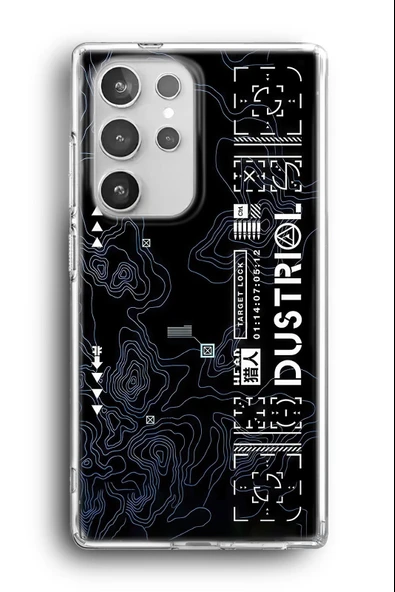Samsung Galaxy S24 Ultra Uyumlu Baskılı Şeffaf Kılıf Kapak "Teknolojik Sci-Fi Topoloji Asker"