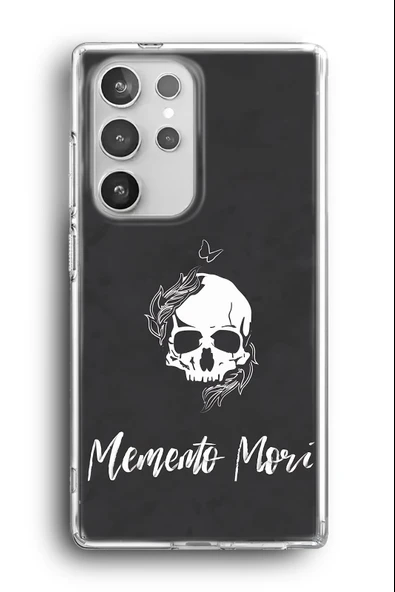 Samsung Galaxy S24 Ultra Uyumlu Baskılı Şeffaf Kılıf Kapak "Memento Mori"