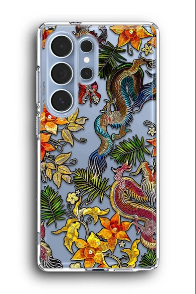 Samsung Galaxy S25 Ultra Uyumlu Baskılı Şeffaf Kılıf Kapak "Uzak Doğu Mistik Çin Japon"